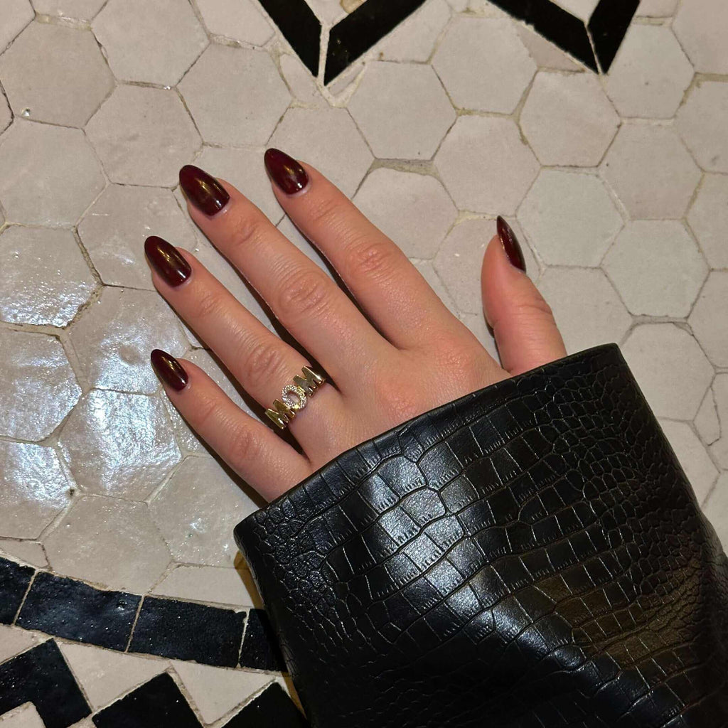 Mom ring i 14K hvidguld med diamanter