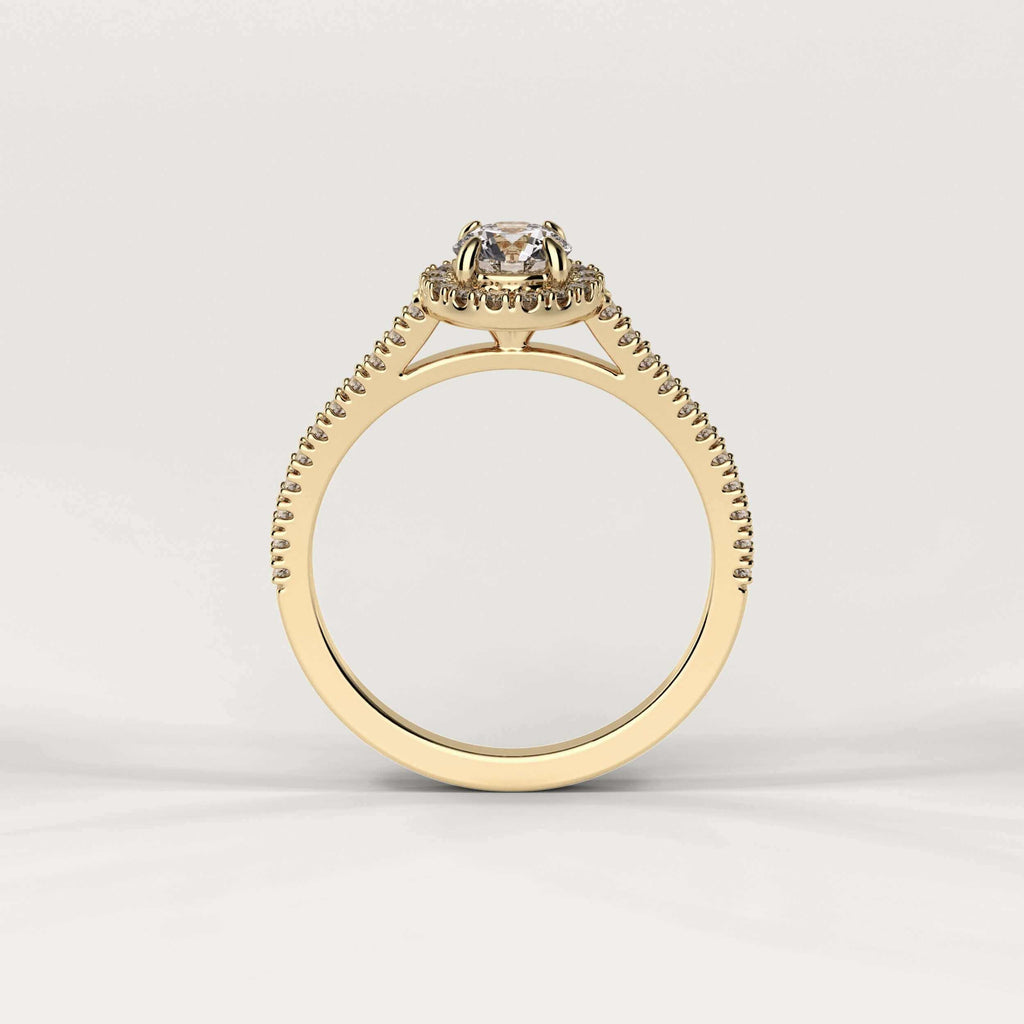 Halo diamantring i 18 karat guld fra Jonatan dror med GIA certifikat