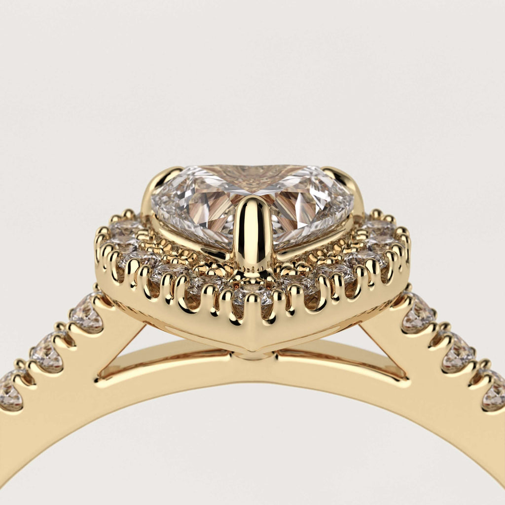 Forlovelsesring med hjerterformet diamant i 18 karat guld med GIA certifikat