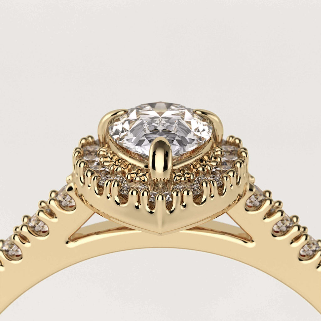 Forlovelsesring med pæreslebet diamant i 18 karat guld med GIA certifikat