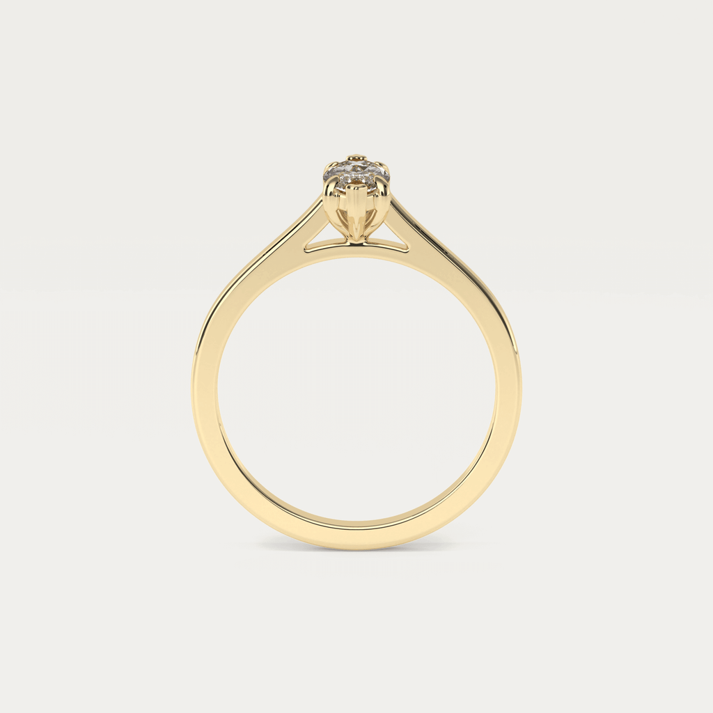 Solitaire ring med en marquise diamant i 18 karat guld med GIA certifikat