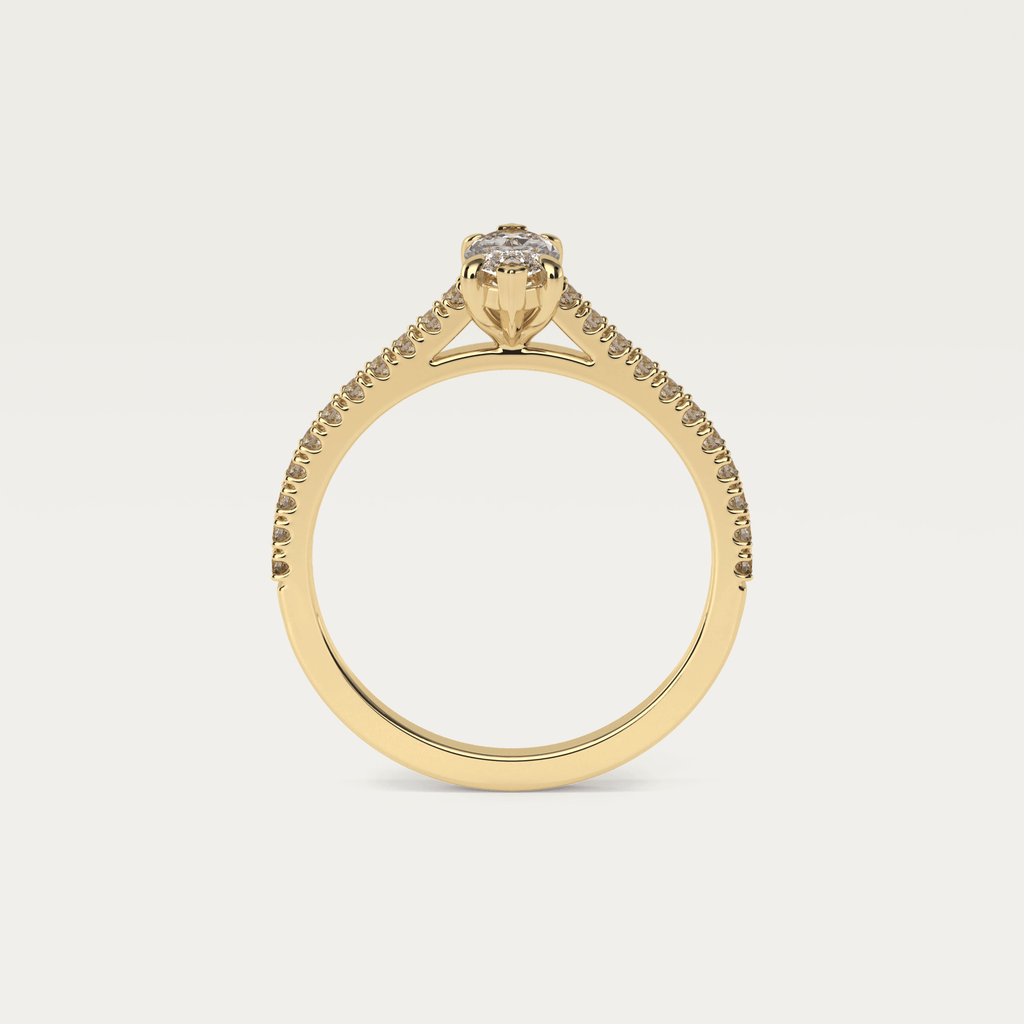 Ring med marquise diamant i 18 karat guld og GIA certifikat