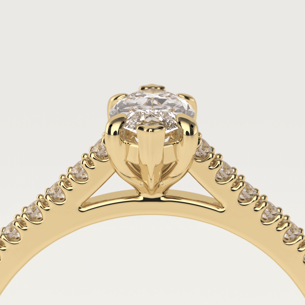 Ring med marquise diamant i 18 karat guld og GIA certifikat