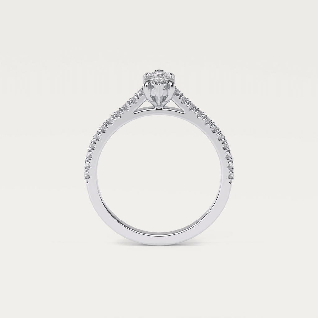 marquise slebet diamantring som fremstilles i platin