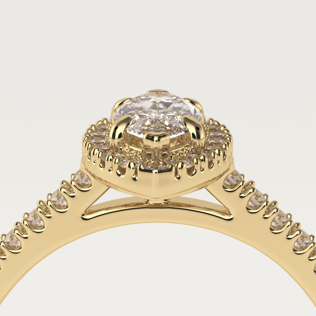 Forlovelsesring med marquise diamant i 18 karat guld med GIA certifikat