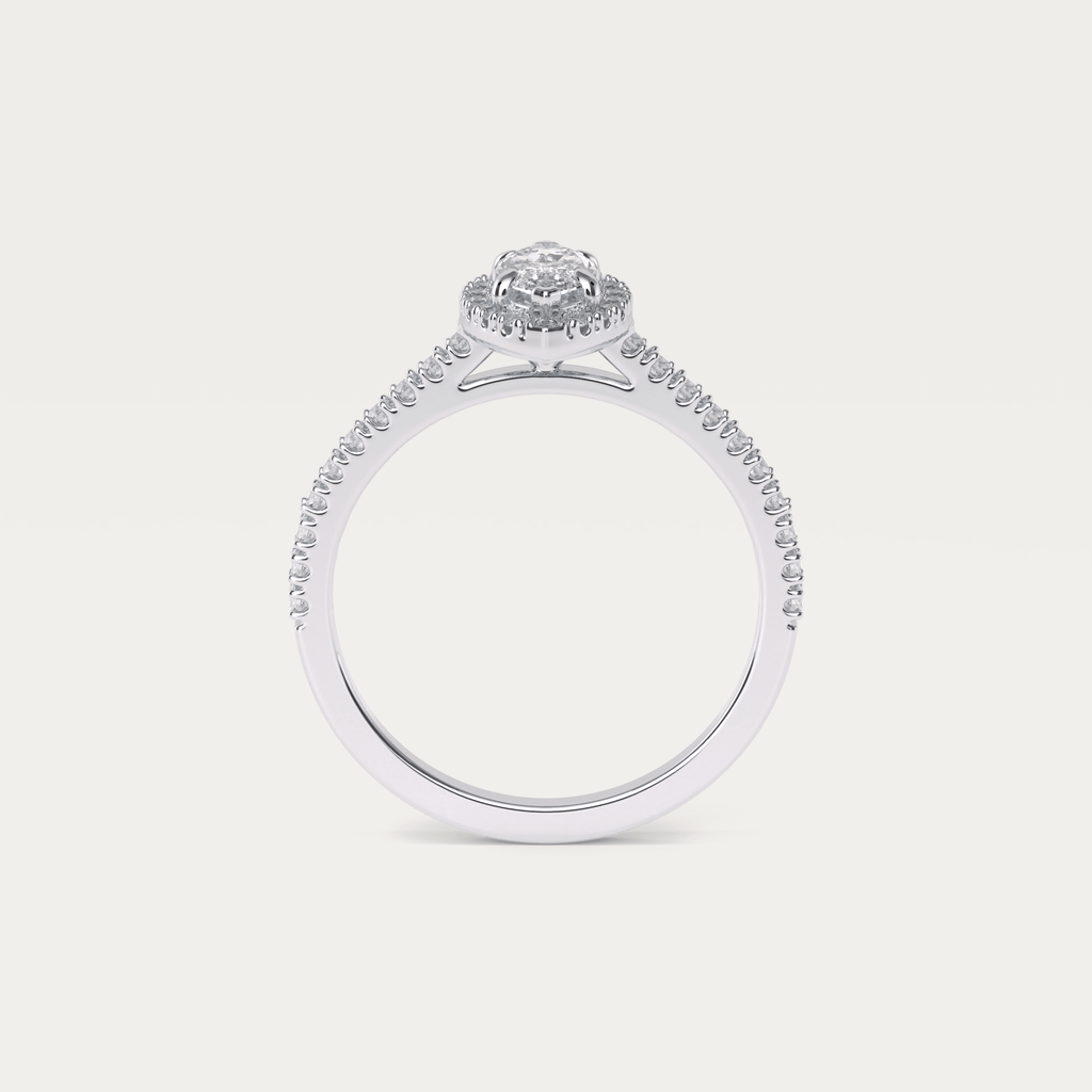 marquise slebet diamantring som fremstilles i platin