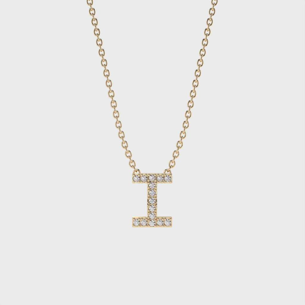 I Halskæde med bogstav og diamanter i 14 karat guld fra Jonatan Dror