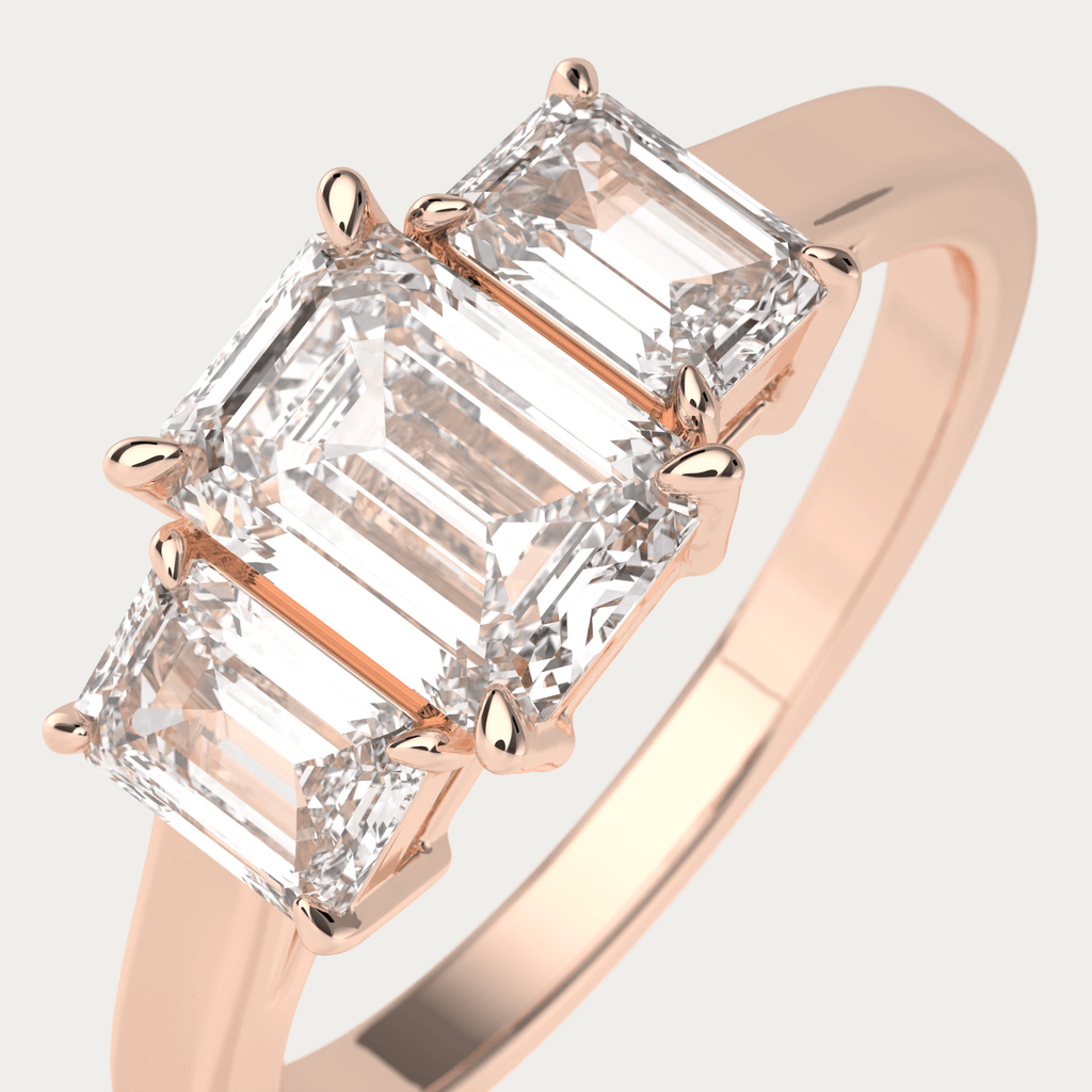 Forlovelsesring i 18k rosaguld med diamanter