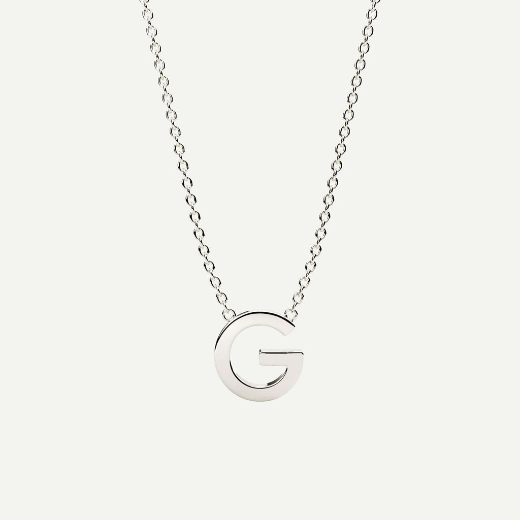 Halskæde med bogstav G i 14 karat hvidguld fra Jonatan Dror