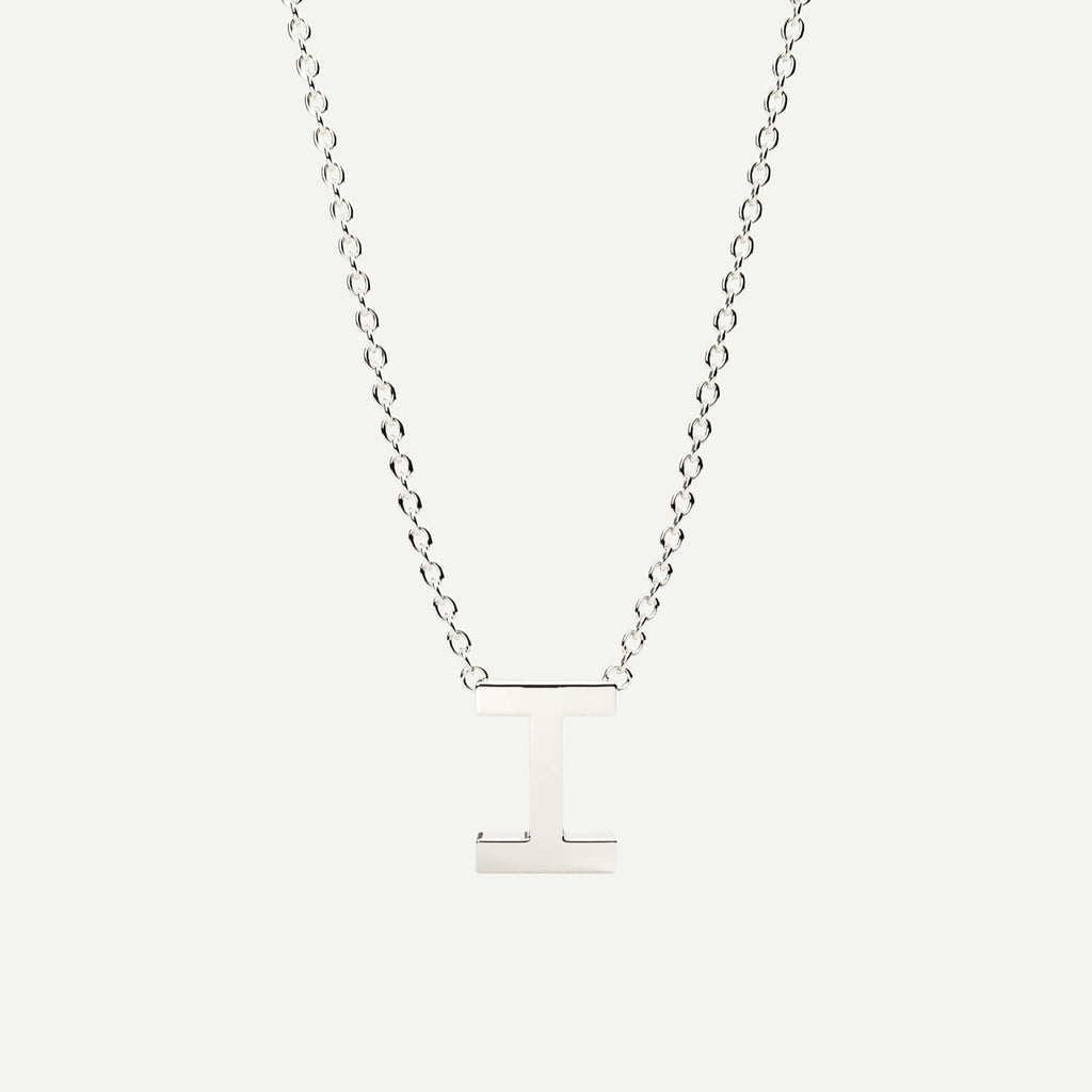 Halskæde med bogstav I i 14 karat hvidguld fra Jonatan Dror