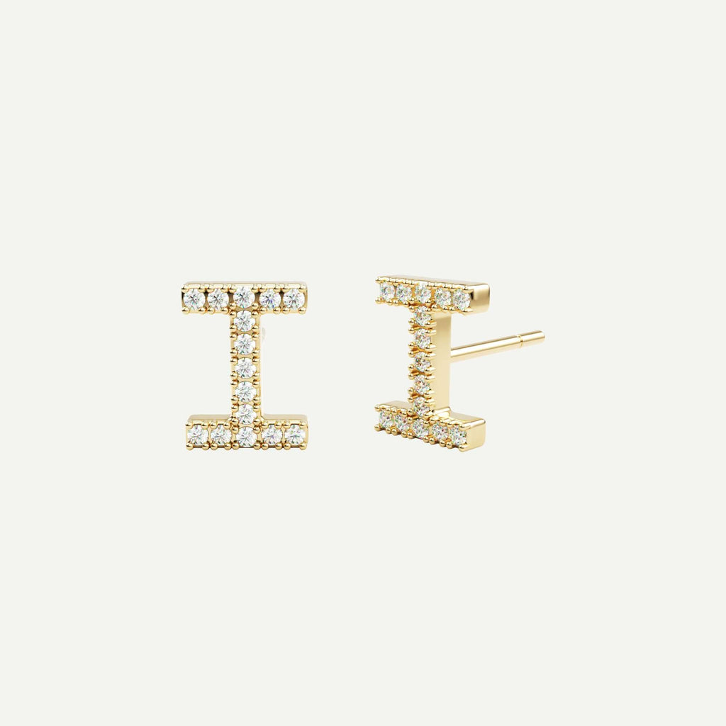 I Bogstav ørering med diamanter i 14 karat guld fra Jonatan Dror
