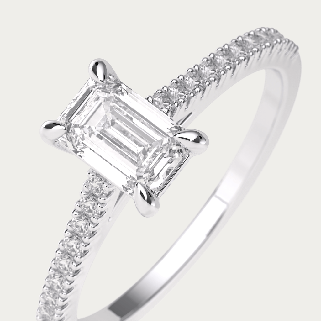 Forlovelsesring i platin med diamanter fra Jonatan Dror