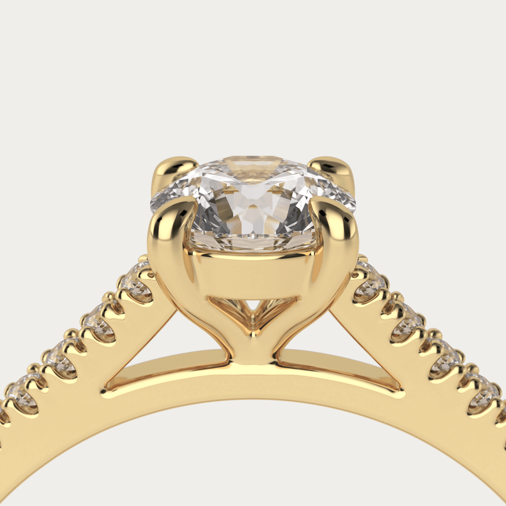 Solitaire ring med diamanter i 18 karat guld og GIA certifikat