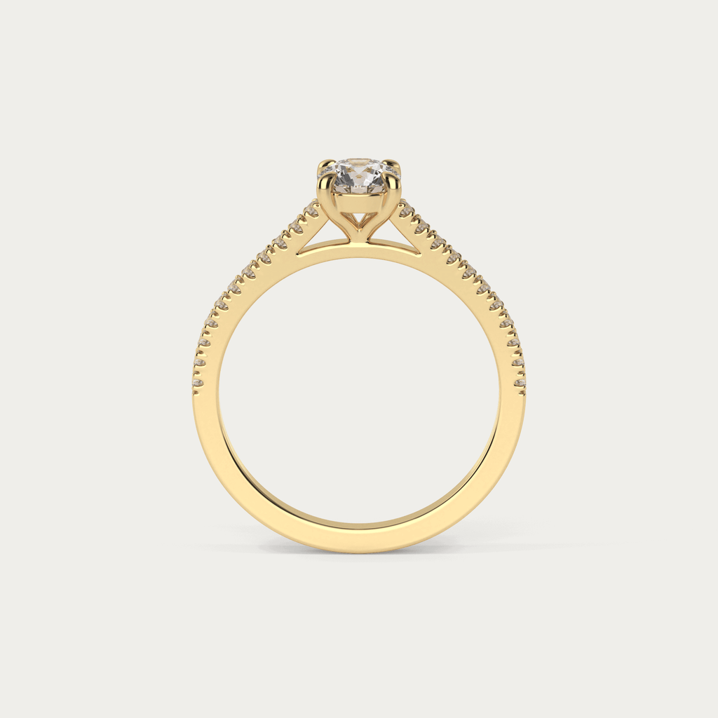 Solitaire ring med diamanter i 18 karat guld og GIA certifikat