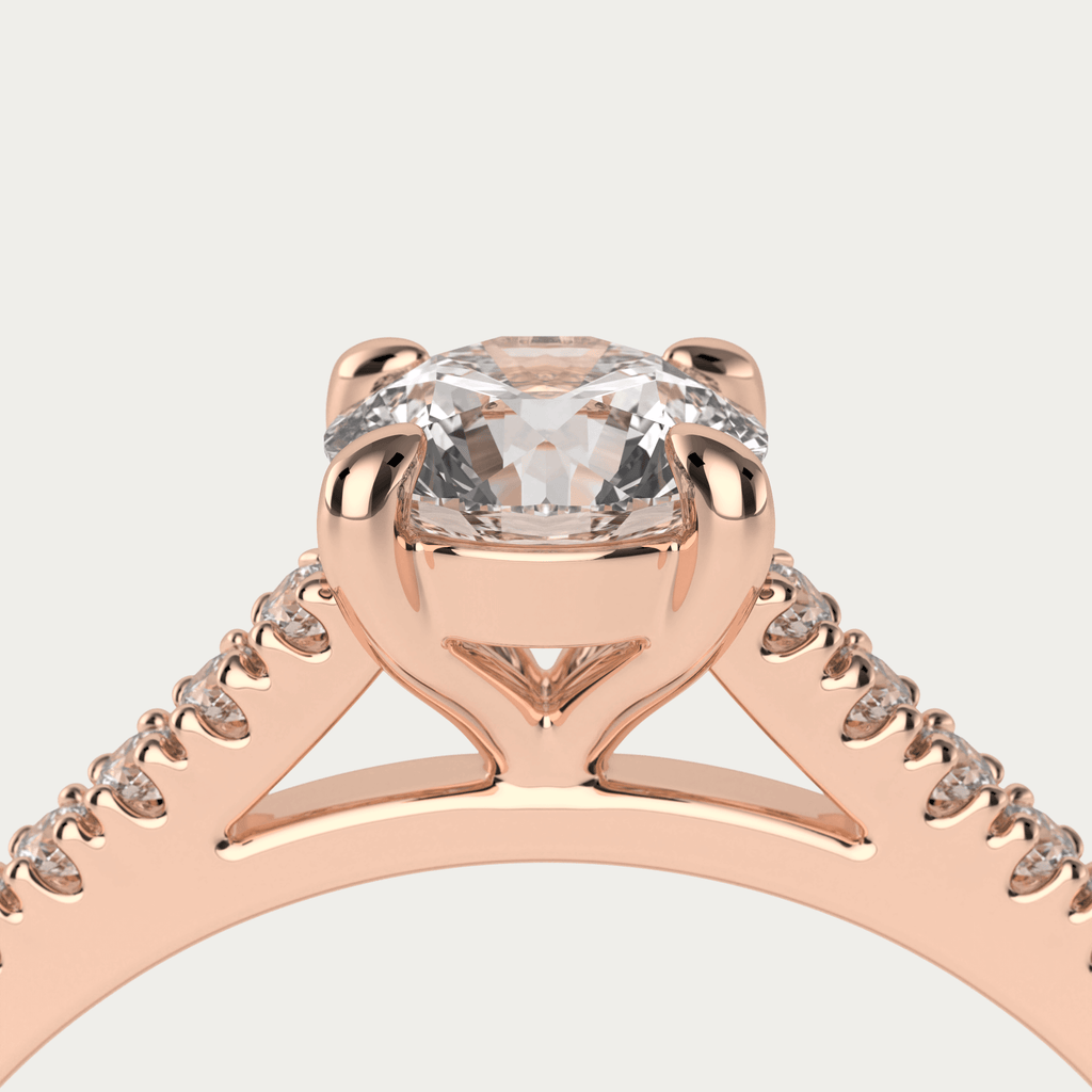 forlovelsesring i 18k rosaguld med diamanter