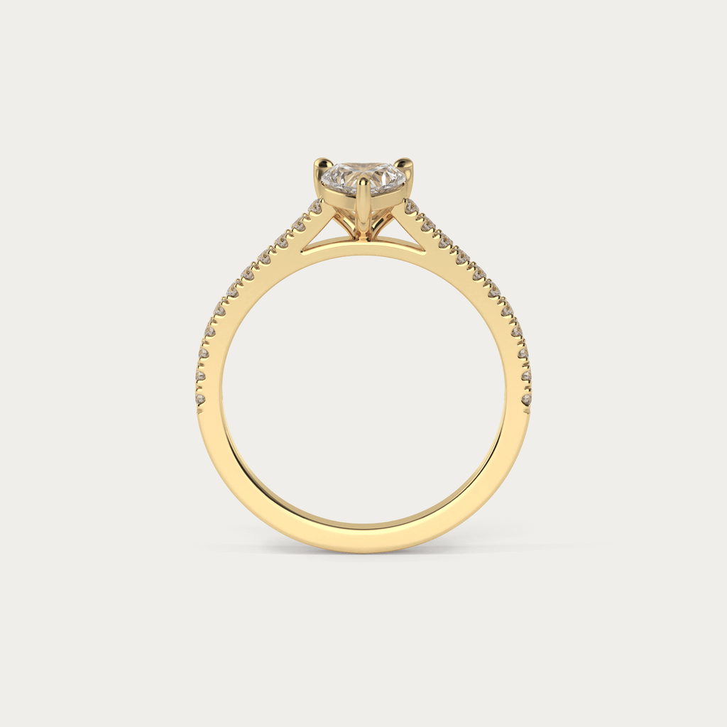 Forlovelsesring med hjerteformet diamant i 18 karat guld med GIA certifikat
