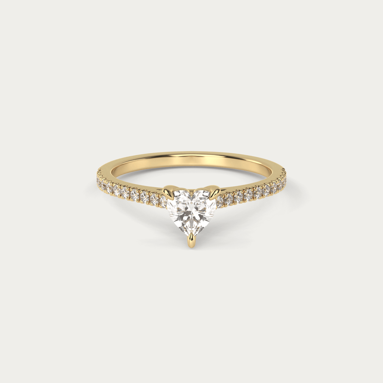Forlovelsesring med hjerteformet diamant i 18 karat guld med GIA certifikat