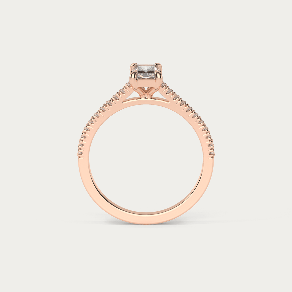 Forlovelsesring i 18k rosaguld med diamanter