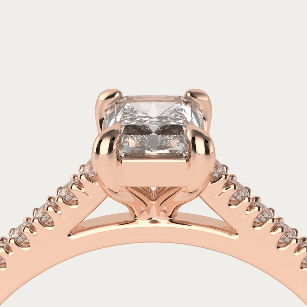 Forlovelsesring i 18k rosaguld med diamanter