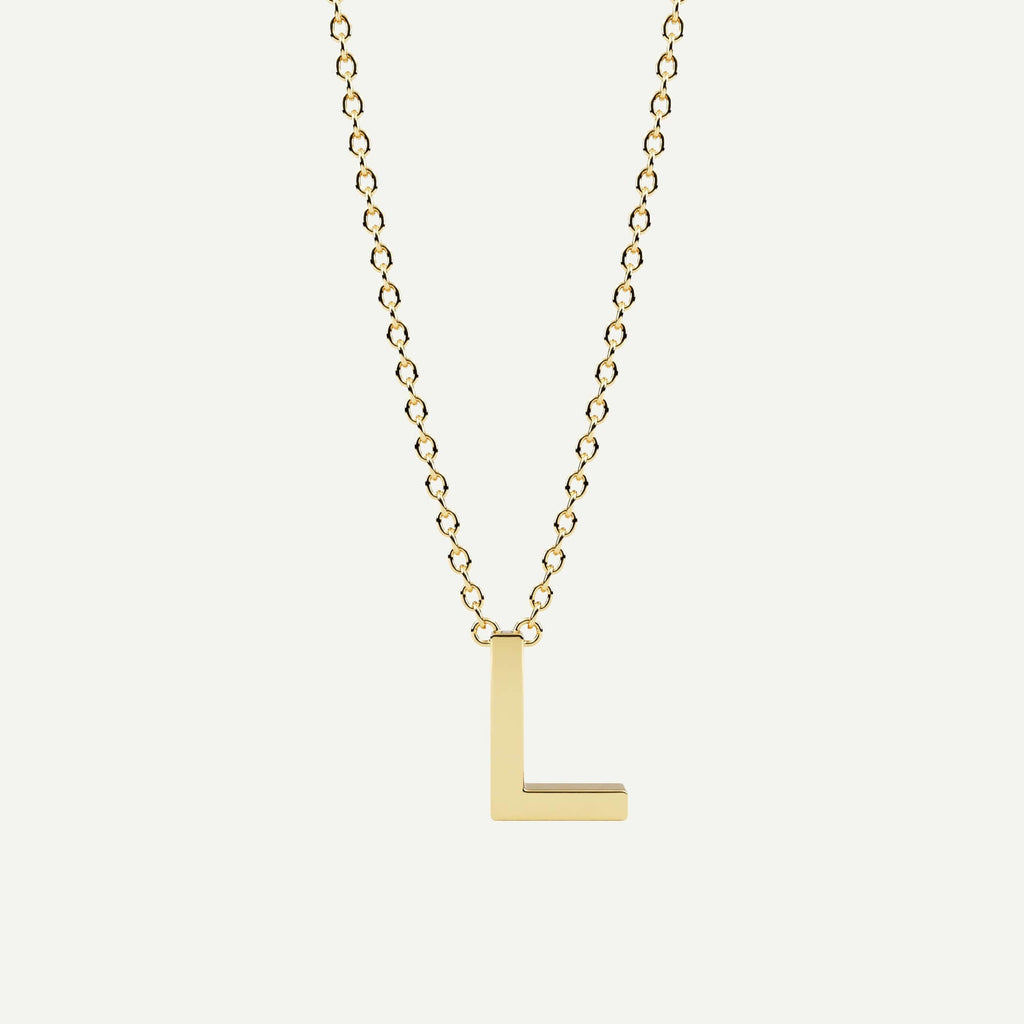 Halskæde med bogstav L i 14 karat guld fra Jonatan Dror