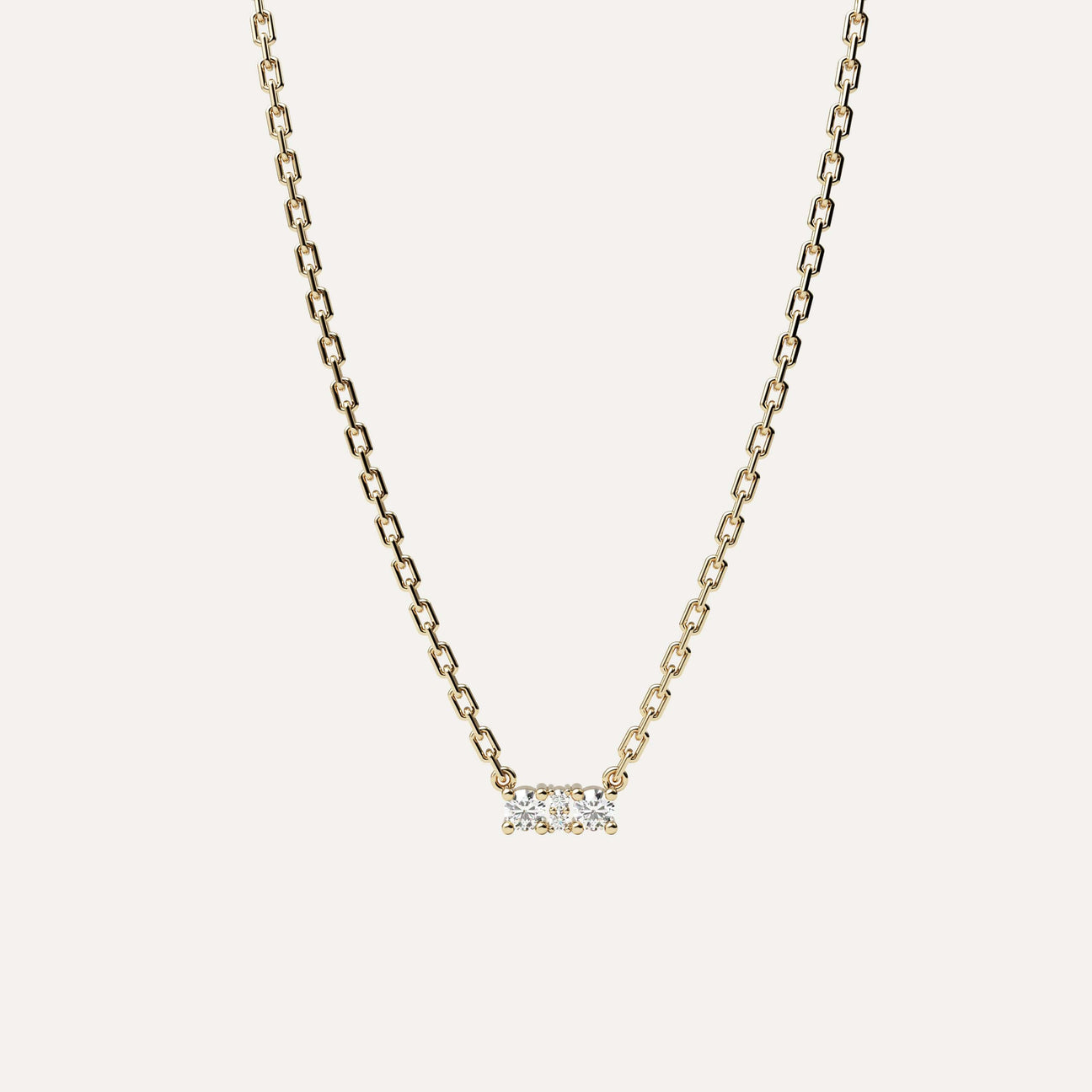 halskæde med diamanter udført i 14k guld
