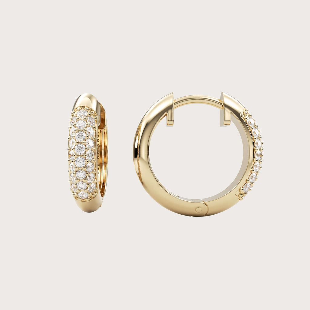 creoler i 14k guld med brillantslebne diamanter