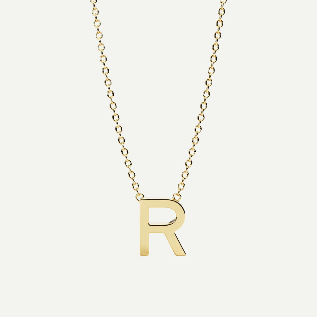 Halskæde med bogstav R i 14 karat guld fra Jonatan Dror