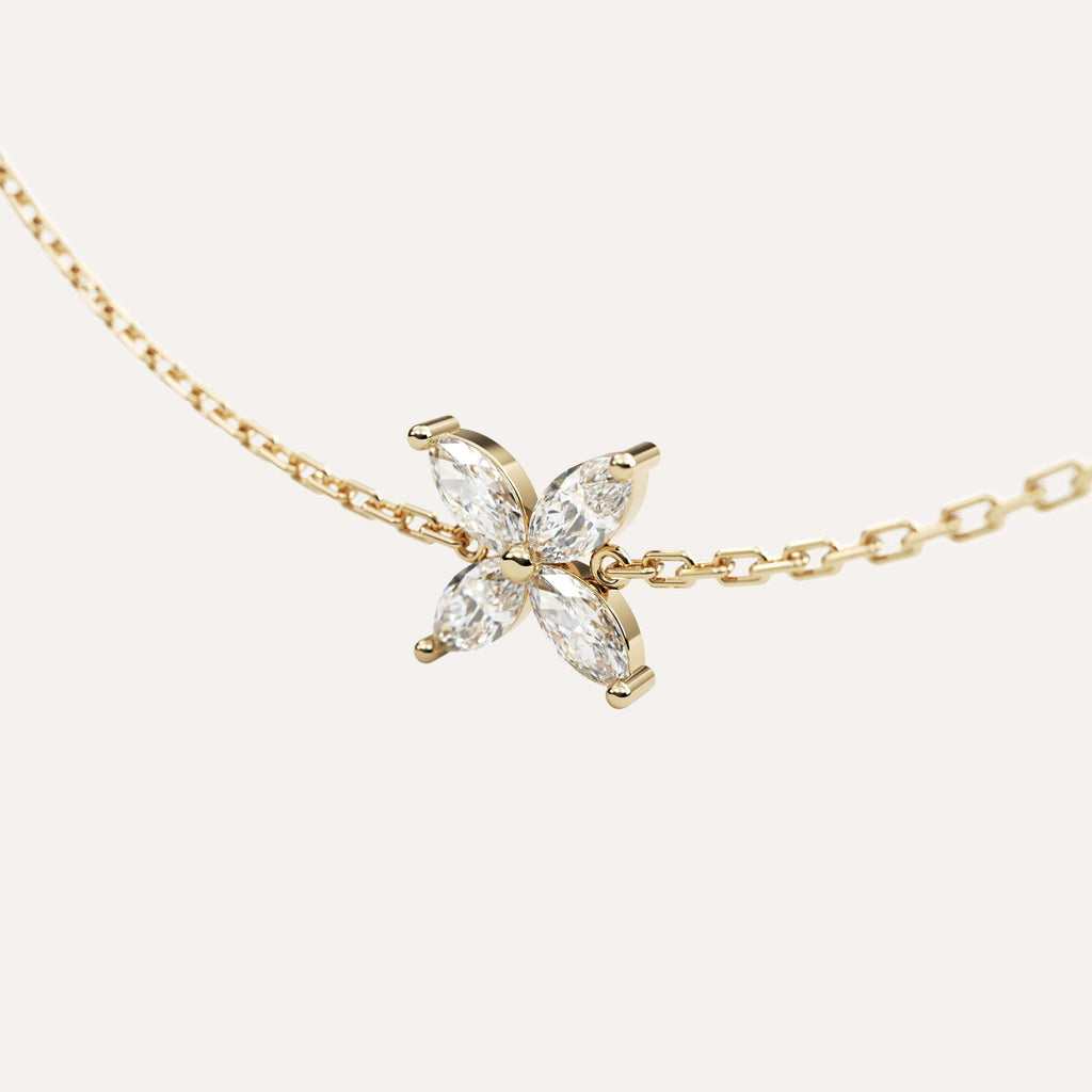 Smalt armbånd i 14k guld med diamanter