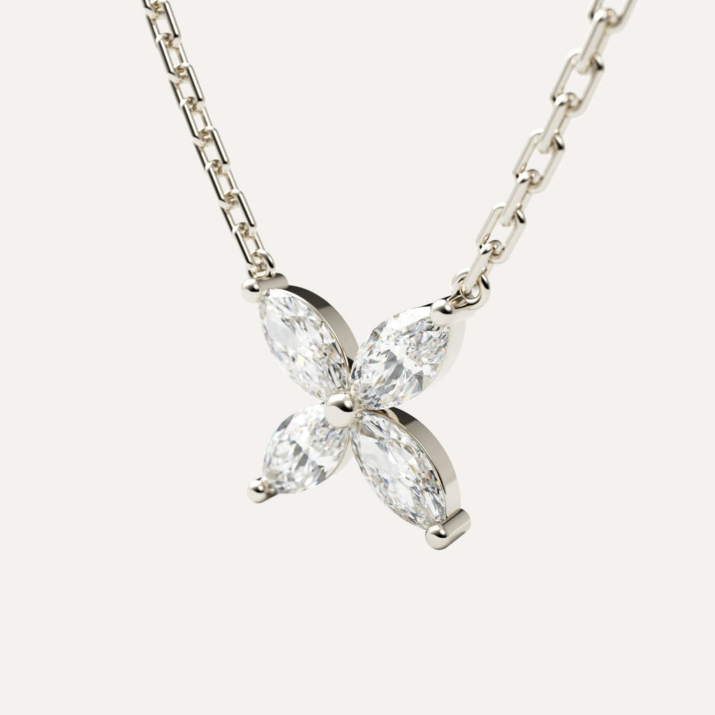Halskæde med marquise diamanter i 14 karat hvidguld fra Jonatan Dror