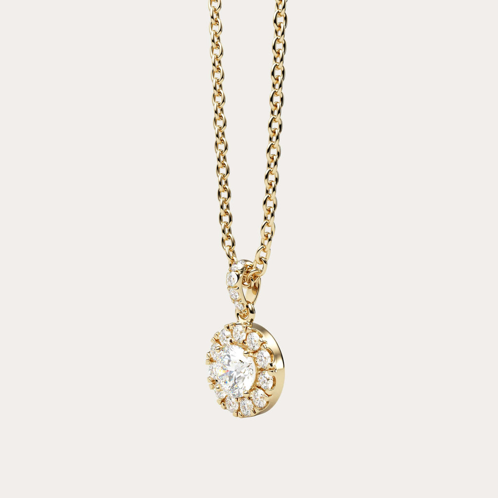 halskæde i 14k guld med diamanter