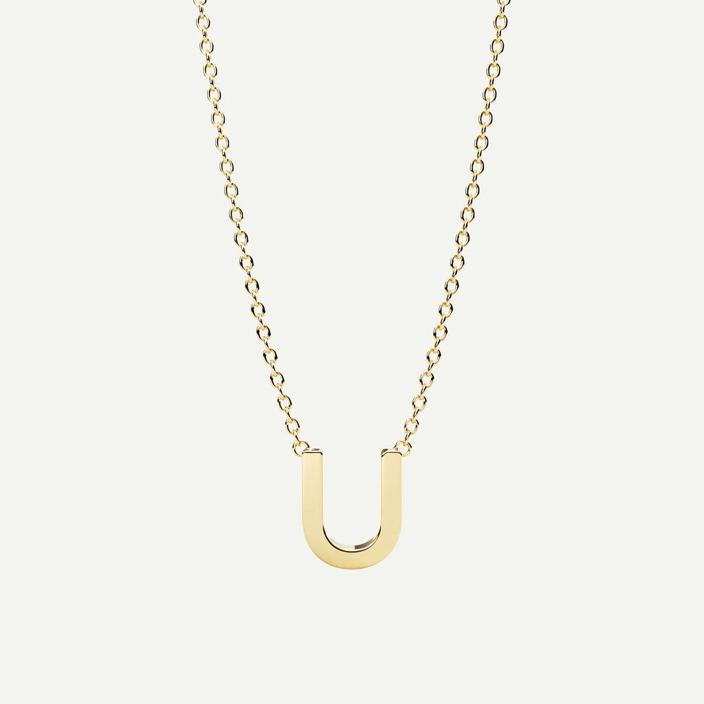 Halskæde med bogstav U i 14 karat guld fra Jonatan Dror