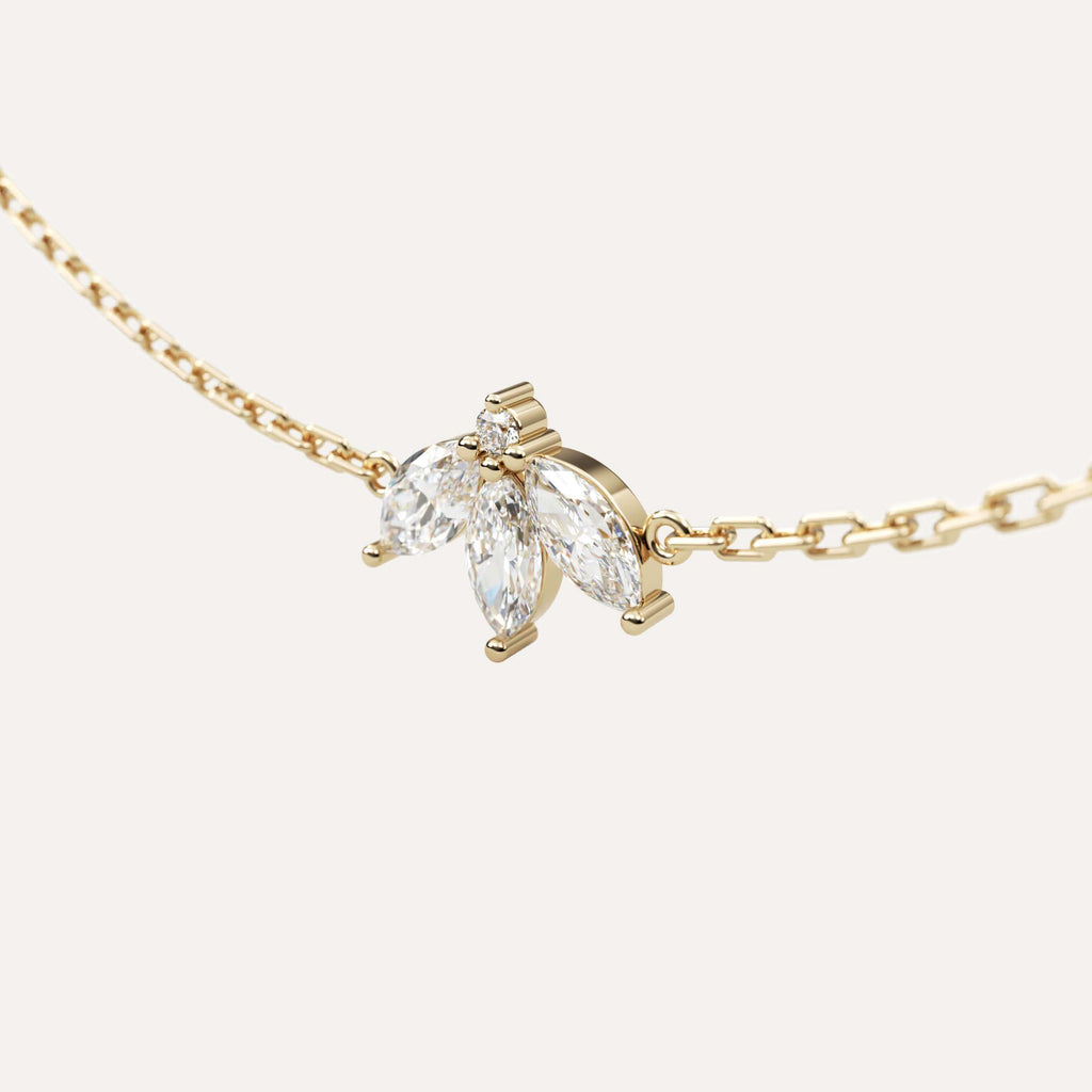 armbånd i 14k guld med diamanter