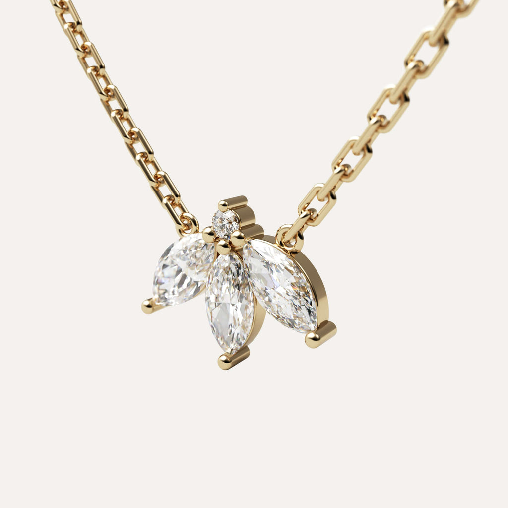 halskæde i 14k guld med diamanter