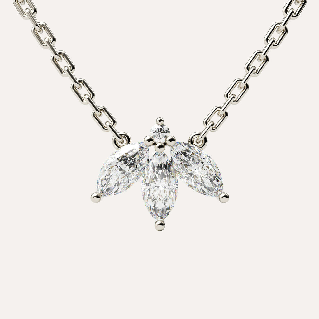 Vela halskæde i 14 karat hvidguld med diamanter fra Jonatan Dror.