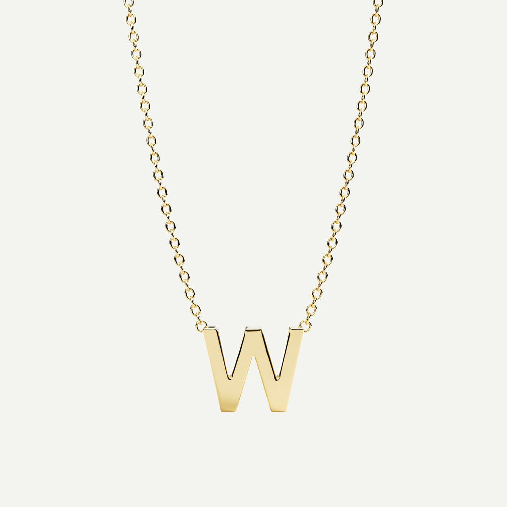 Halskæde med bogstav W i 14 karat guld fra Jonatan Dror