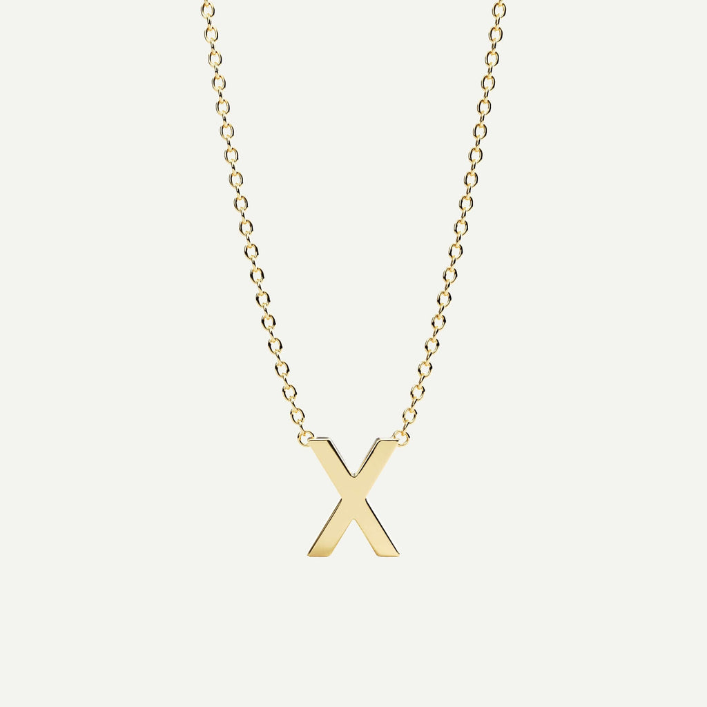Halskæde med bogstav X i 14 karat guld fra Jonatan Dror