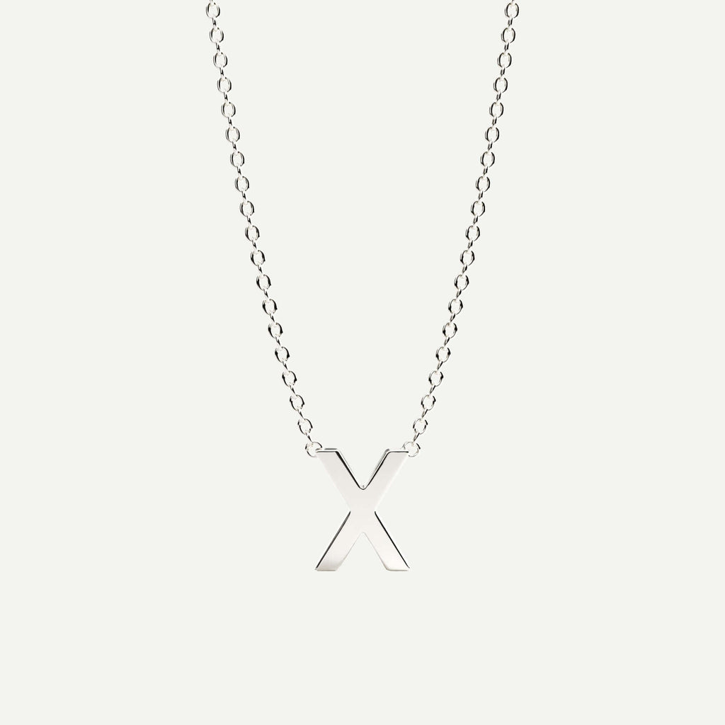 Halskæde med bogstav X i 14 karat hvidguld fra Jonatan Dror