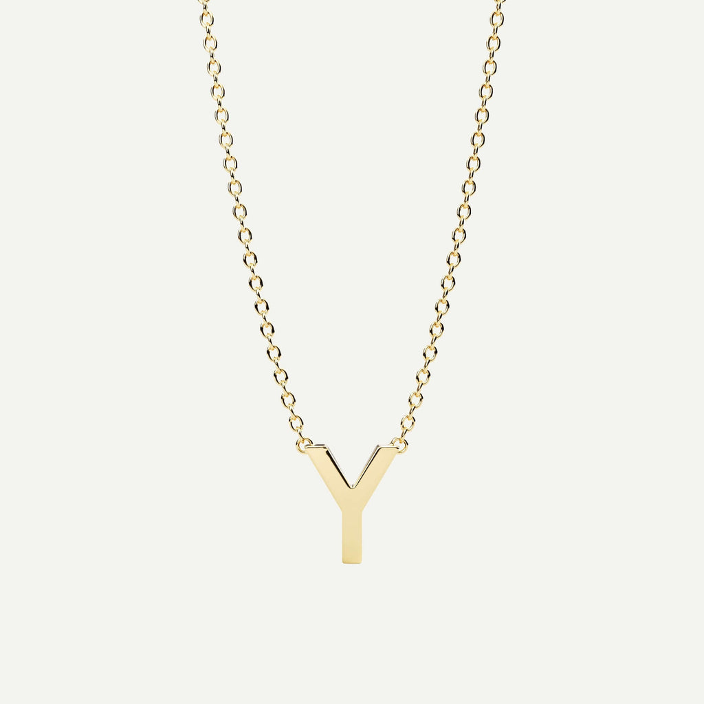 Halskæde med bogstav Y i 14 karat guld fra Jonatan Dror