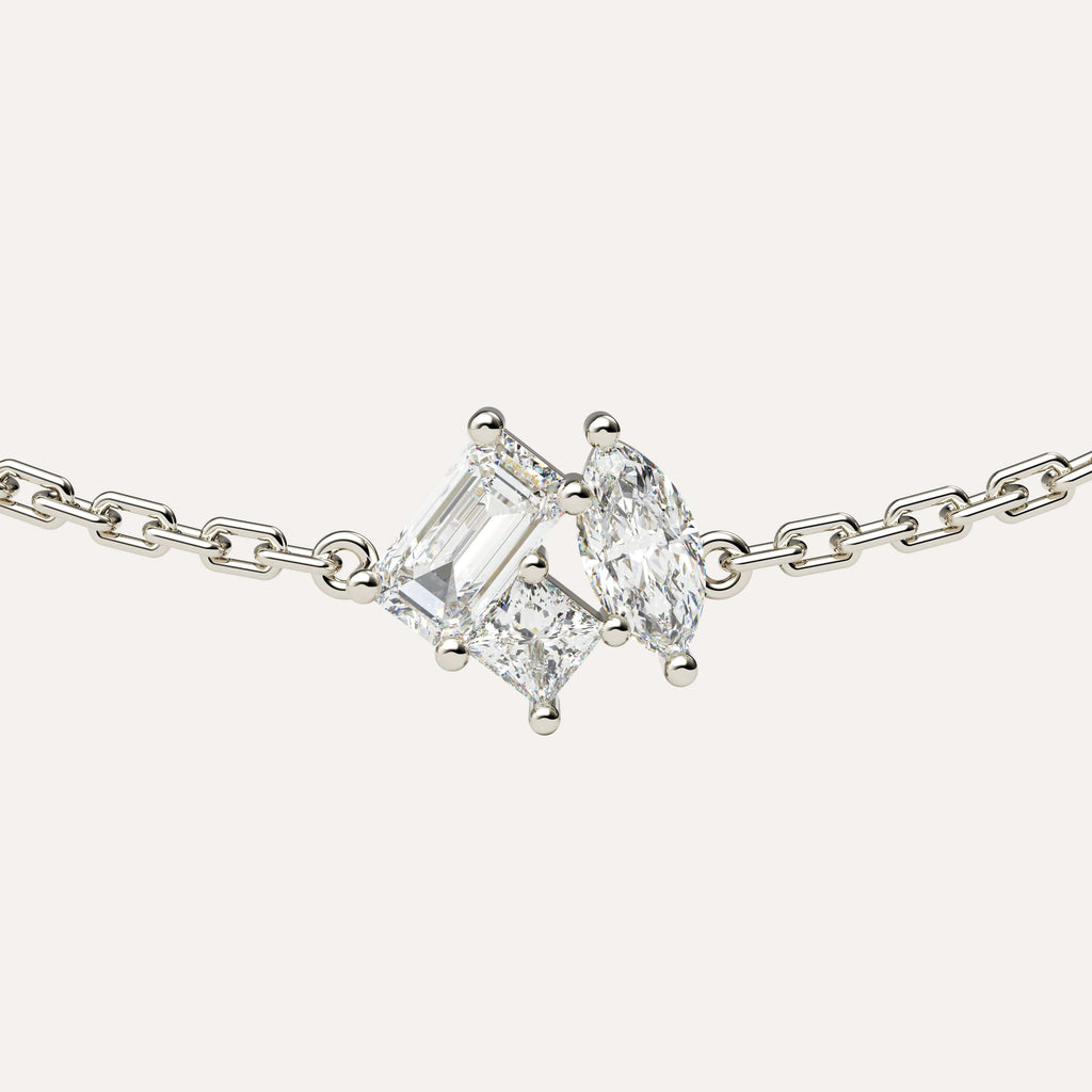 Armbånd med fancy shaped diamanter i 14 karat hvidguld fra Jonatan Dror